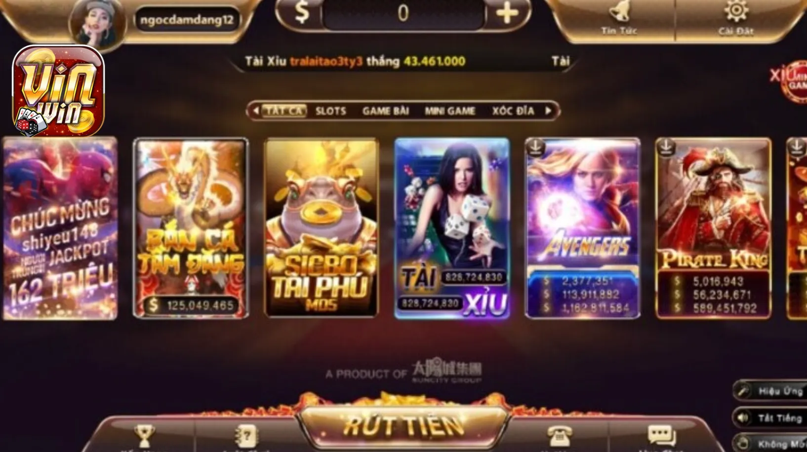 Các sản phẩm và dịch vụ của cổng game Vinwin